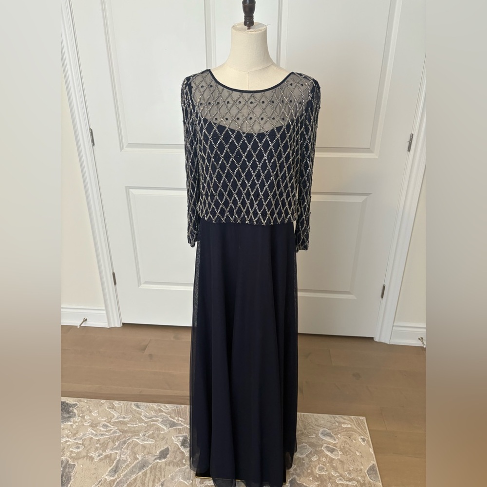 JS Collections Black Dress with Silver Accents
